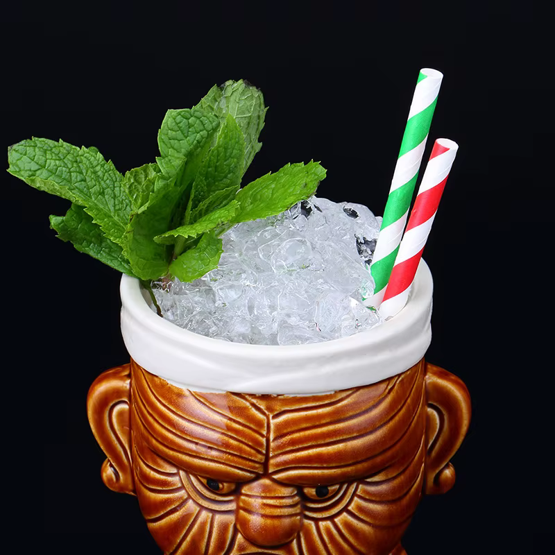 520ml Ceramic Tiki Mug Creative Porcelain Beer Wine Mug Cup Bar Tool - Image 5