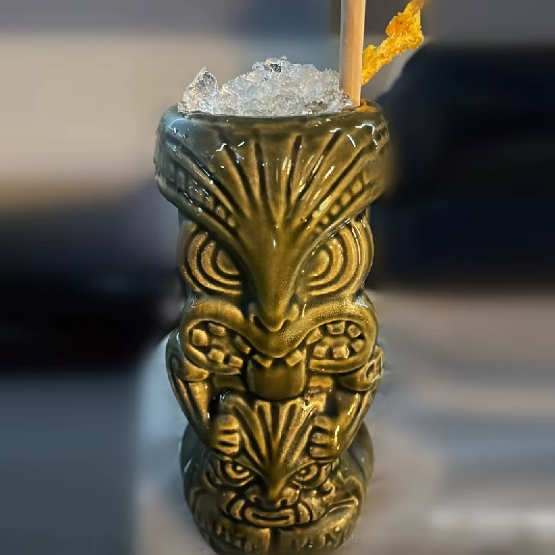 630ml Ceramic Tiki Mug Creative Porcelain Beer Wine Mug Cup Bar Tool
