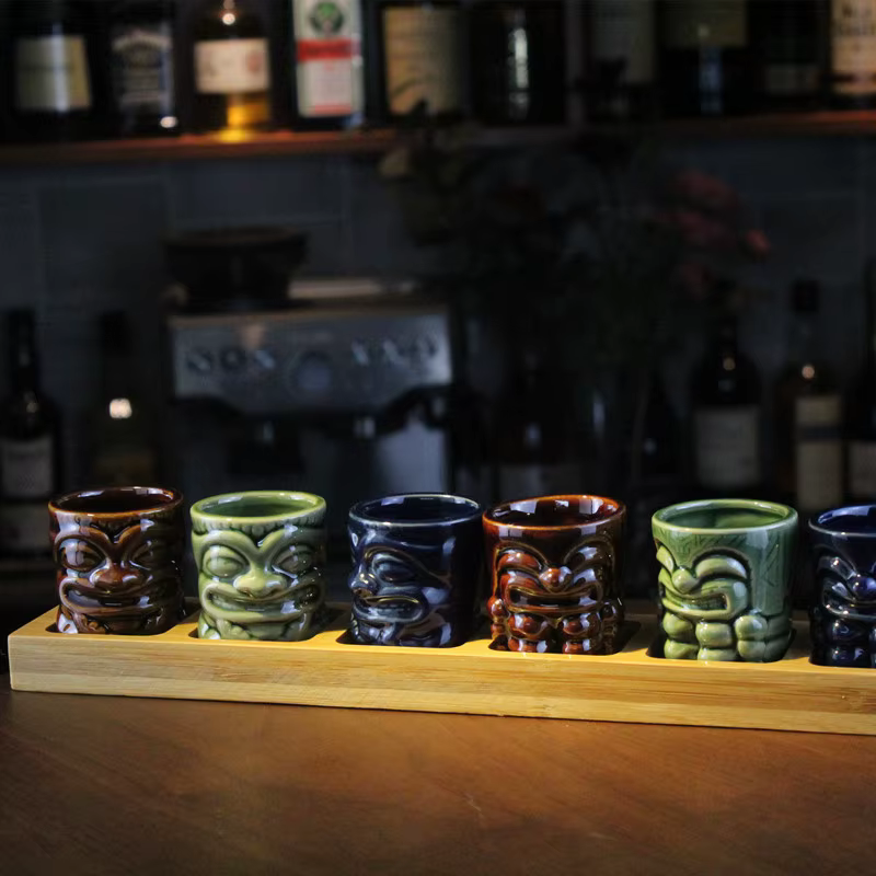 Creative Ceramic Cup Mini Cup Totem Cup Party Beer Beverage Tiki Mug Wine Cups Bar Tools Mask Mug Beverage Mug Halloween Gift - Image 4
