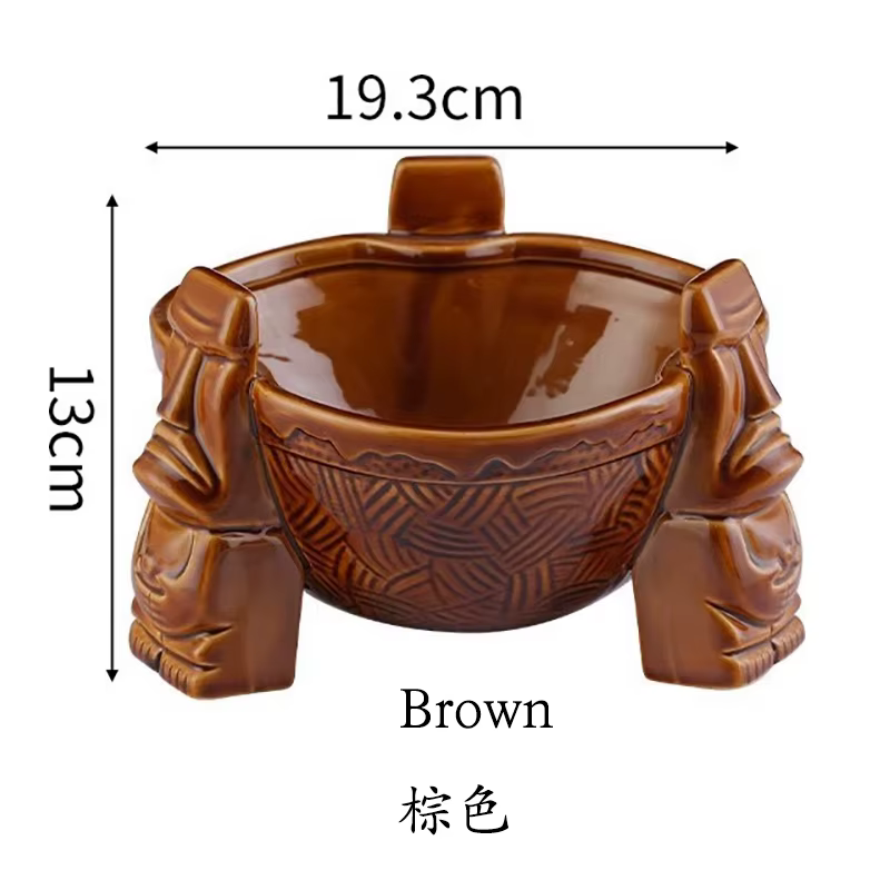 Ceramic Punch Bowl Tiki Bowl Ceramic Tiki Mug - Image 4