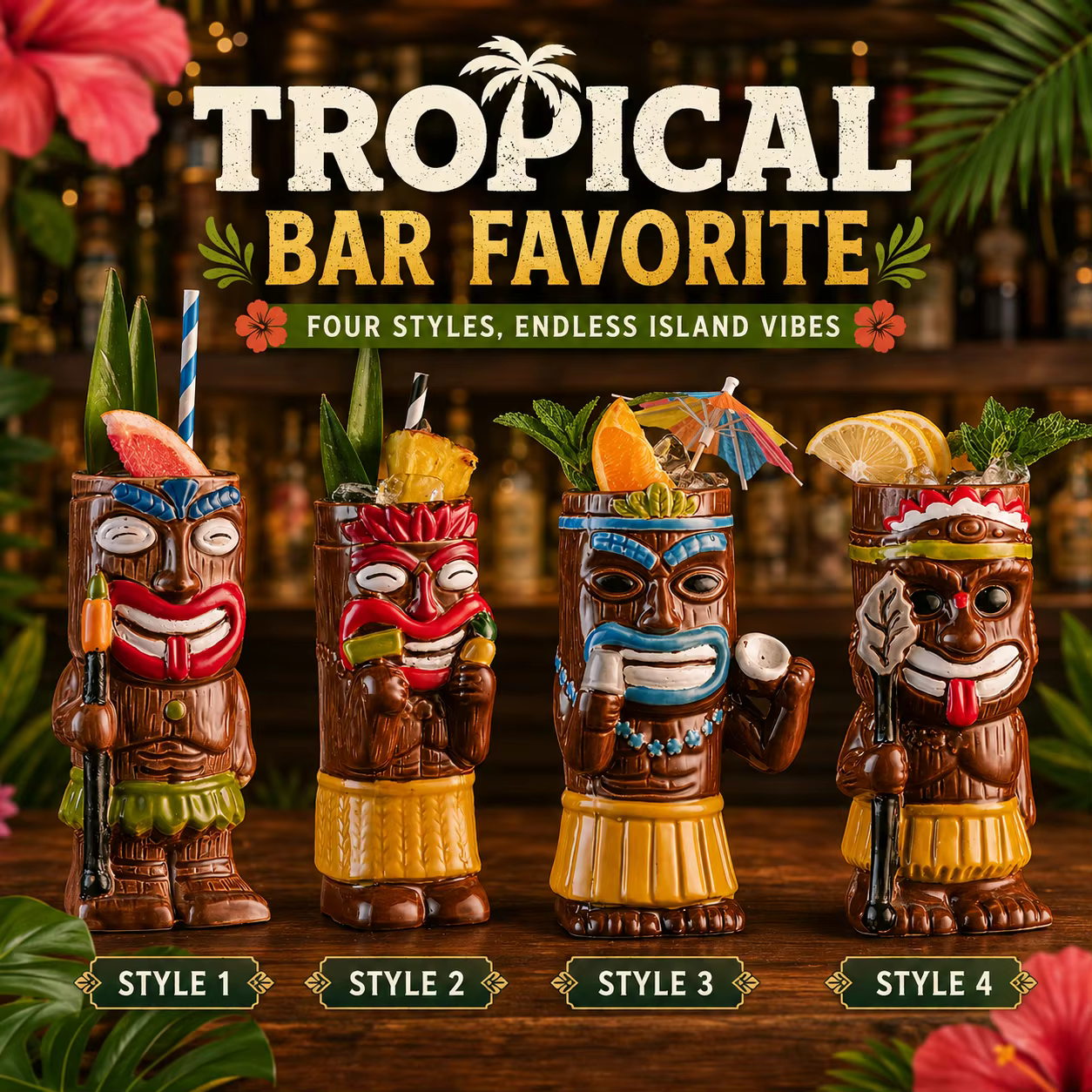 1 pc Tiki cocktail glass, Hawaiian ceramic drinking mug; suitable for bars, clubs, and restaurants—a fun, creative gift. - Image 6