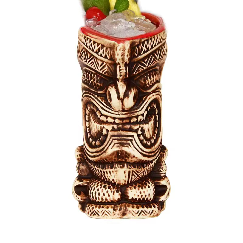400ml Hawaii Tiki Mugs Cocktail Cup Beer Beverage Mug Wine Mug Ceramic Easter Islander Tiki Mugs Bar Tools Barware