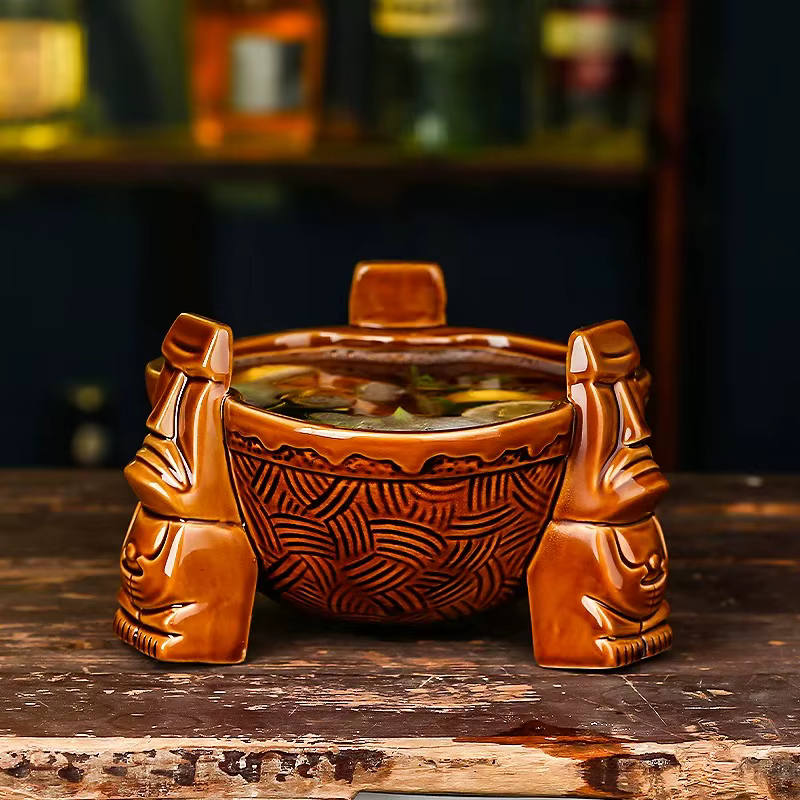 Ceramic Punch Bowl Tiki Bowl Ceramic Tiki Mug
