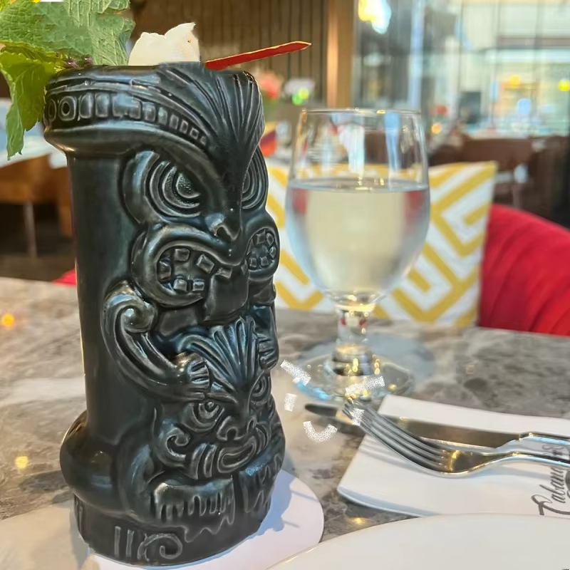 630ml Ceramic Tiki Mug Creative Porcelain Beer Wine Mug Cup Bar Tool - Image 4