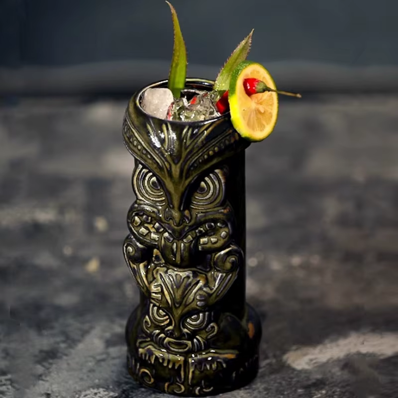 630ml Ceramic Tiki Mug Creative Porcelain Beer Wine Mug Cup Bar Tool - Image 5