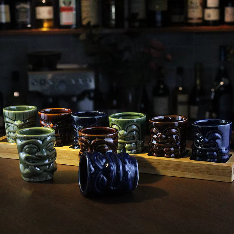 Creative Ceramic Cup Mini Cup Totem Cup Party Beer Beverage Tiki Mug Wine Cups Bar Tools Mask Mug Beverage Mug Halloween Gift - Image 5