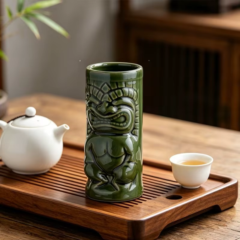 Creative Ceramic Mug Home Decor Cocktail Cup Bar Hawaiian Cocktail Cup Antique Relief TIKI Mug Home Decoration Accessories Gift - Image 5