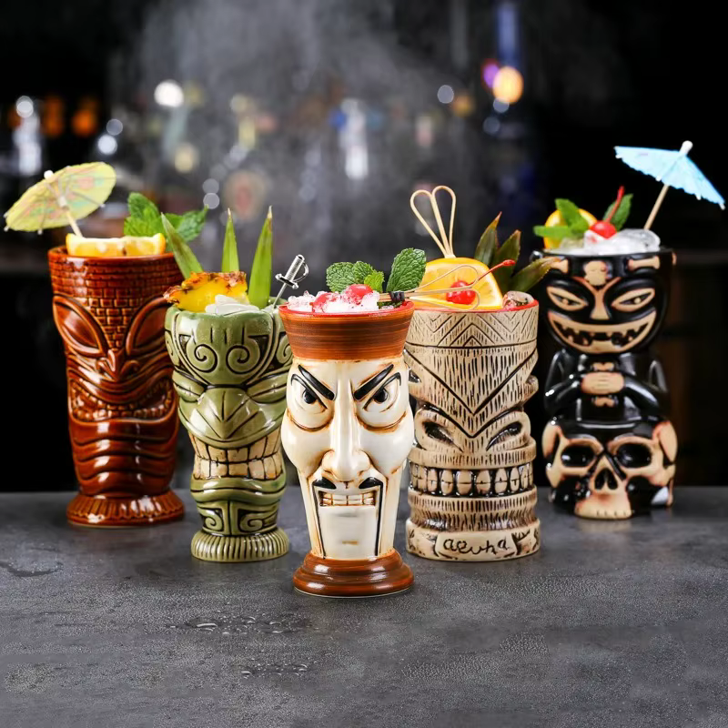 Creative Ceramic Mug Shaman Totem Face tiki Bar Glass Wine Cocktail Glasses Whiskey Cup Beer Cup Juice Cup Thicken - Image 5