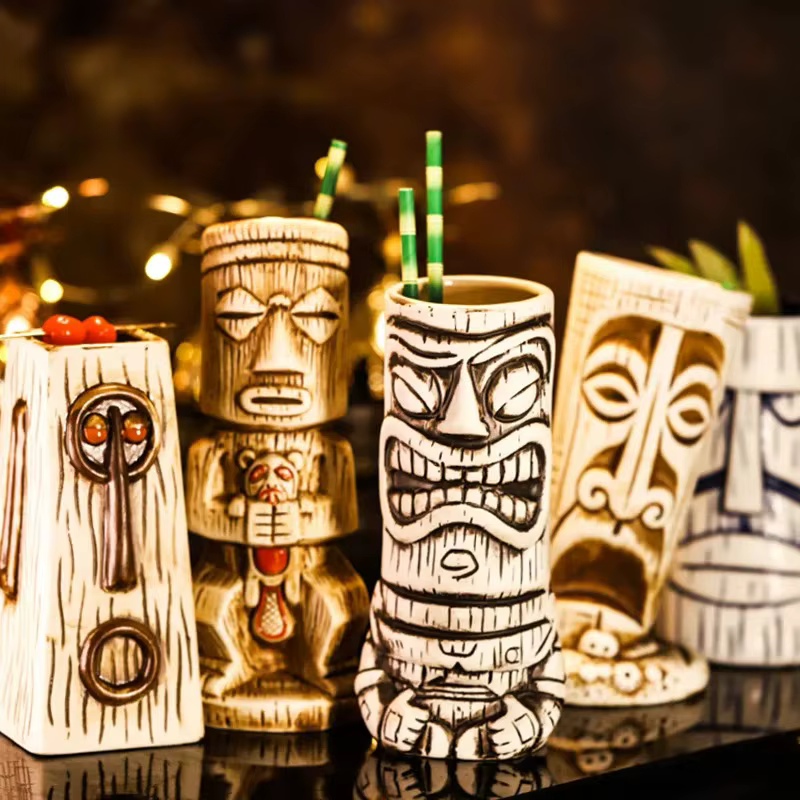Creative Ceramic Mug Shaman Totem Face tiki Bar Glass Wine Cocktail Glasses Whiskey Cup Beer Cup Juice Cup Thicken - Image 4
