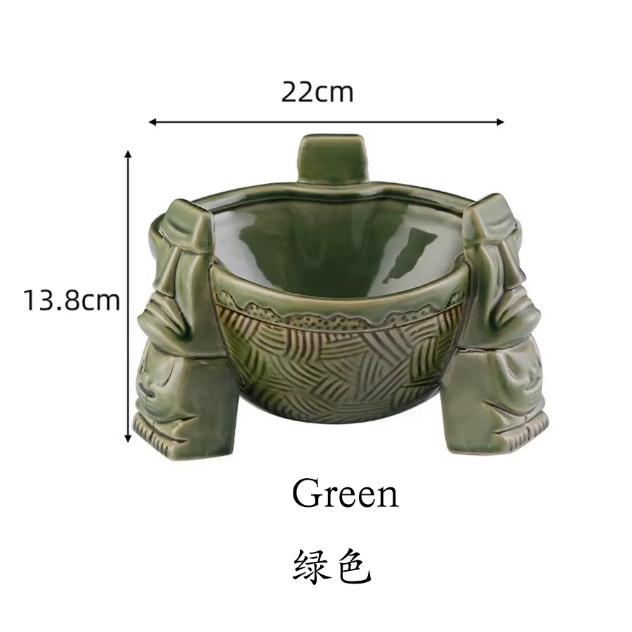 Ceramic Punch Bowl Tiki Bowl Ceramic Tiki Mug - Image 2