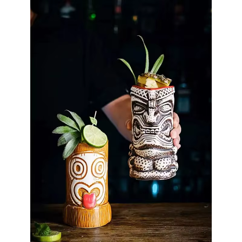 Creative Ceramic Mug Shaman Totem Face tiki Bar Glass Wine Cocktail Glasses Whiskey Cup Beer Cup Juice Cup Thicken - Image 6