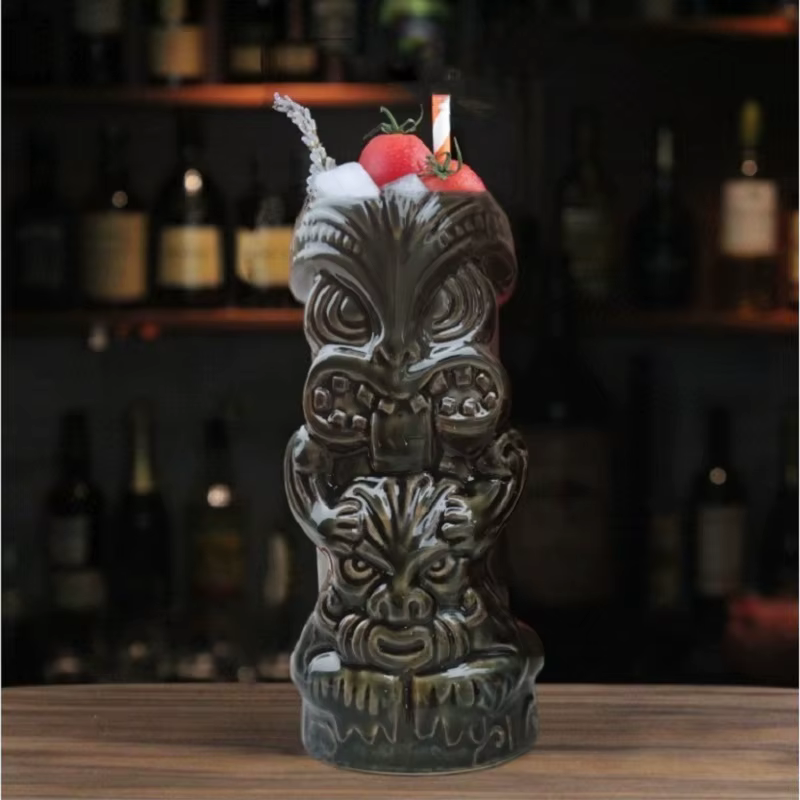 630ml Ceramic Tiki Mug Creative Porcelain Beer Wine Mug Cup Bar Tool - Image 3