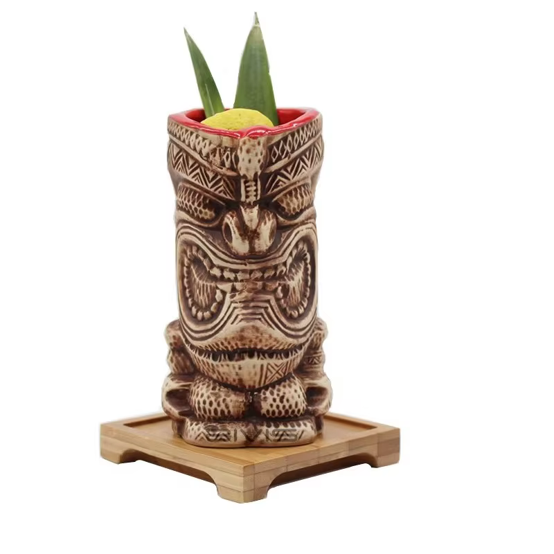 400ml Hawaii Tiki Mugs Cocktail Cup Beer Beverage Mug Wine Mug Ceramic Easter Islander Tiki Mugs Bar Tools Barware - Image 3